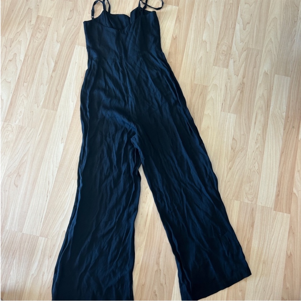 REFORMATION Black Jumpsuit One Piece Spaghetti Strap Minimalist Classic - Picture 3 of 5
